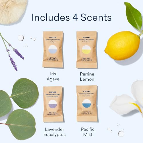 BLUELAND Foaming Hand Soap Tablets - Plant-Based Clean, Hypoallergenic, 4 Pack for 36 Fl oz - Image 3