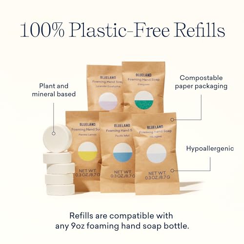 BLUELAND Foaming Hand Soap Tablets - Hypoallergenic, Plant-Based Ingredients - 4 Pack Refills - Image 3