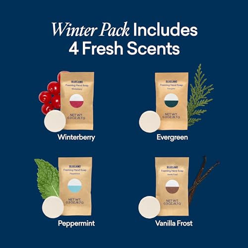 BLUELAND Foaming Hand Soap Tablets - Hypoallergenic, Plant-Based Ingredients - 4 Pack Refills - Image 4