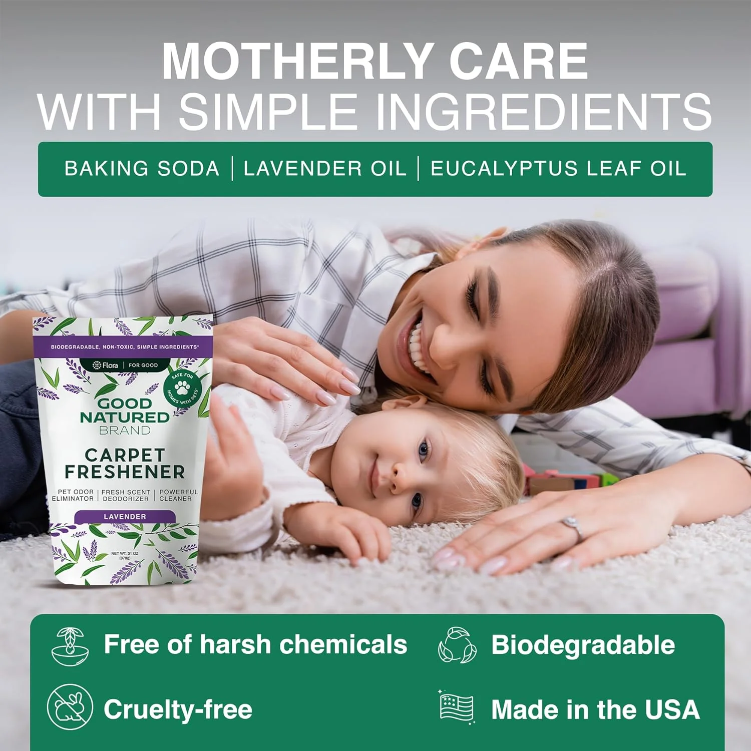 Good Natured Brand - Carpet Freshener & Deodorizer Powder | Lavender - 31 fl oz - Image 4