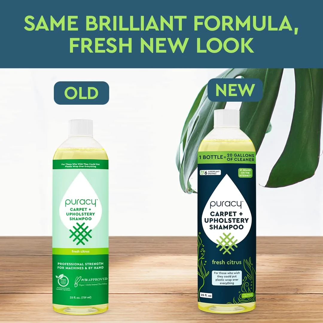 Puracy Carpet Shampoo - Pet Stain Remover, Natural Ingredients, Low Foam - 25oz Makes 20 Gallons - Image 6