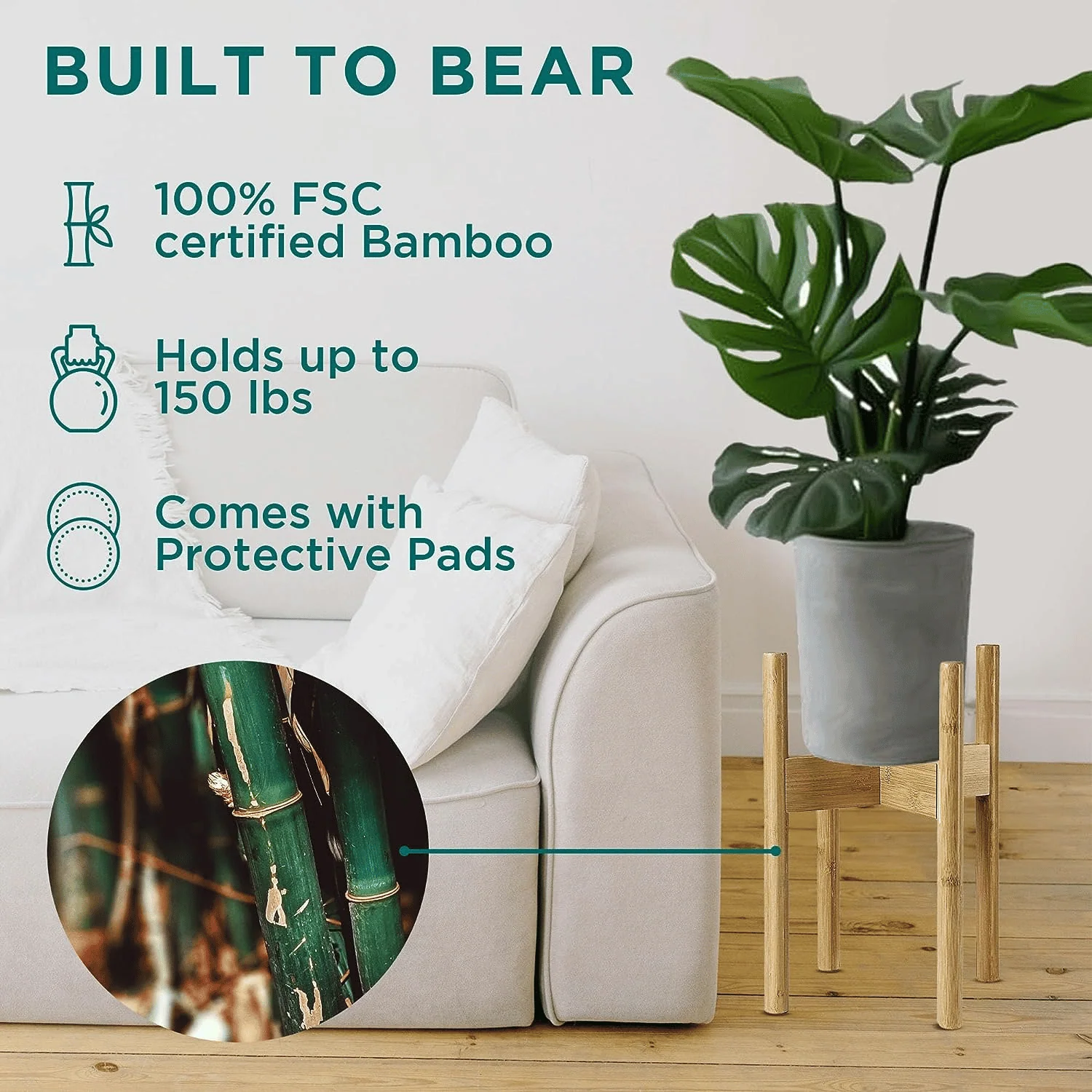 Adjustable Bamboo Plant Stand - Image 4